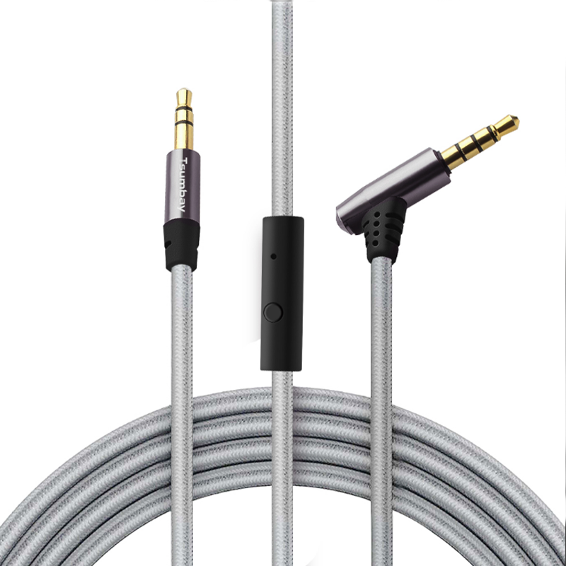 Tsumbay 1M Cable AUX de 3.5 mm Conector macho a macho Cable de audio con cable en línea Control remoto Micrófono para Au