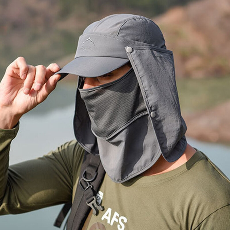 Collrown Sun Protection Cover Visera facial al aire libre pesca Sombrero Gorra de secado rápido de verano Transpirable S