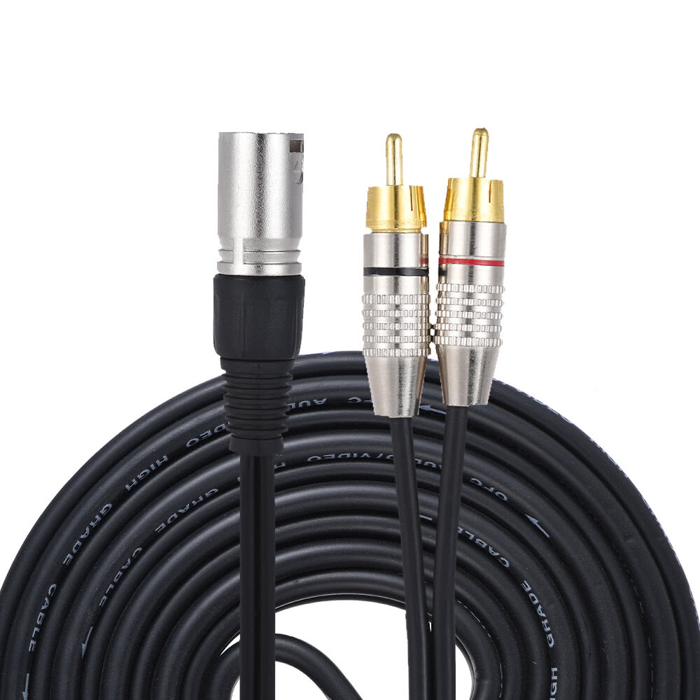XLR Hembra a 2 RCA Macho Audio Micrófono Cable Audio Estéreo Mic Cable Altavoz Amplificador Línea mezcladora