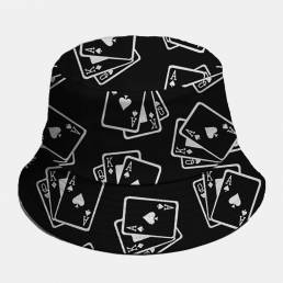 Cubo casual de moda de elemento de imagen de póquer de color sólido de algodón unisex Sombrero