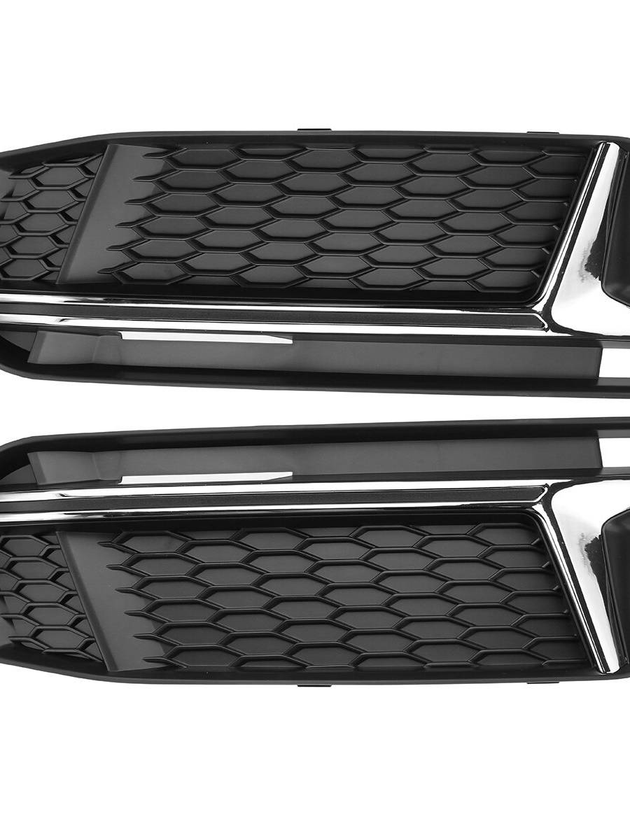 1 par de cubierta de luz antiniebla de parachoques de parrilla delantera de panal para Audi A4 B9 S-Line S4 2016-2018