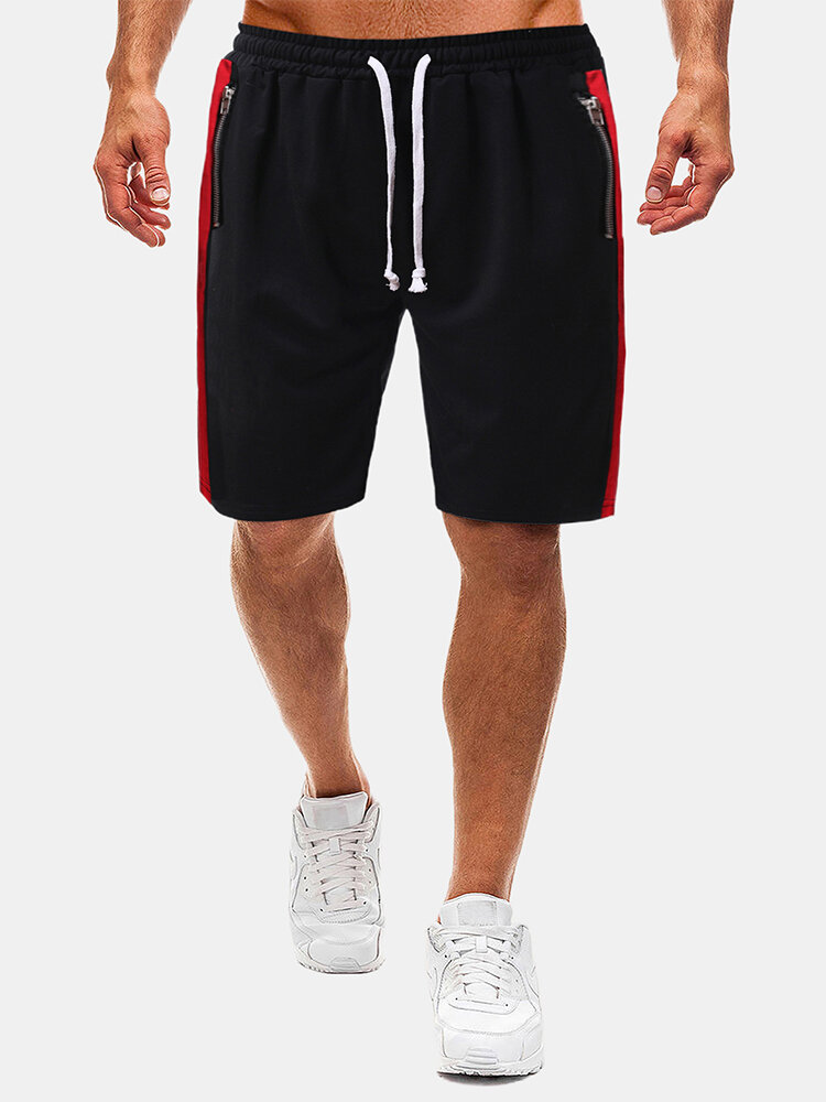 Pantalones cortos deportivos para hombre con rayas laterales