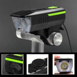 XANES® XL39 600LM 2 en 1 140dB Luz delantera de bicicleta de bocina USB recargable 3 modos Impermeable Luz de advertenci