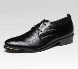 Hombres de negocios Vestido Mocasines formales de cuero Oxfords Zapatos planos con cordones informales