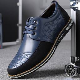 Hombres de microfibra de cuero empalme antideslizante Soft zapatos casuales de negocios