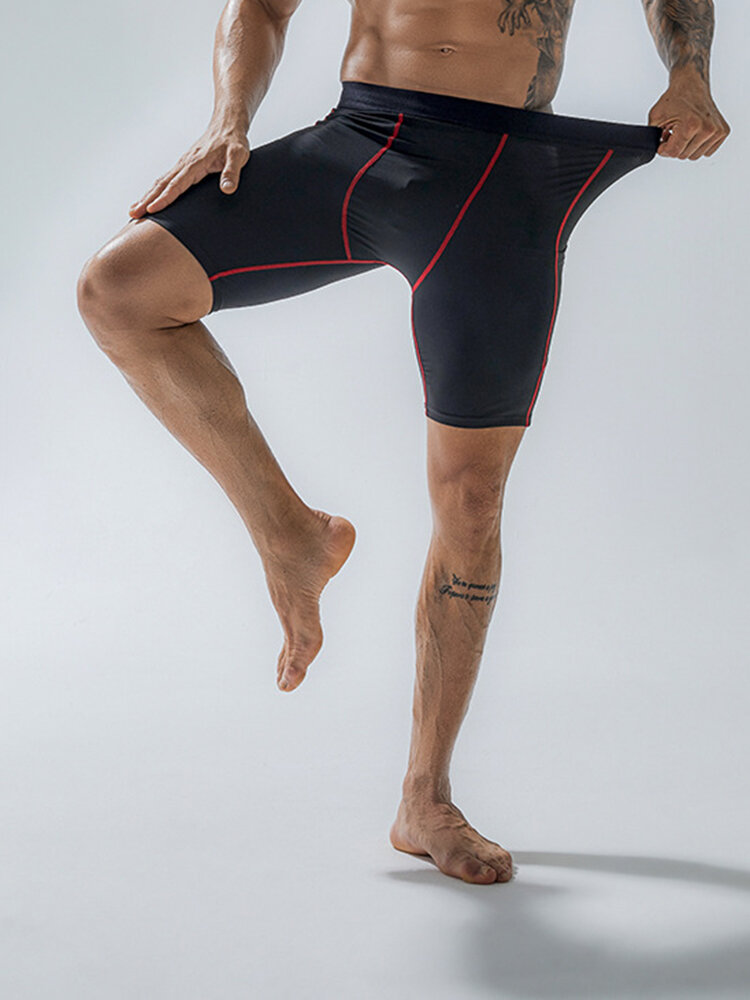 Mens Stretch Delgado Sport Quick Dry Pocket Mediados de cintura transpirable Thin Aptitud Shorts