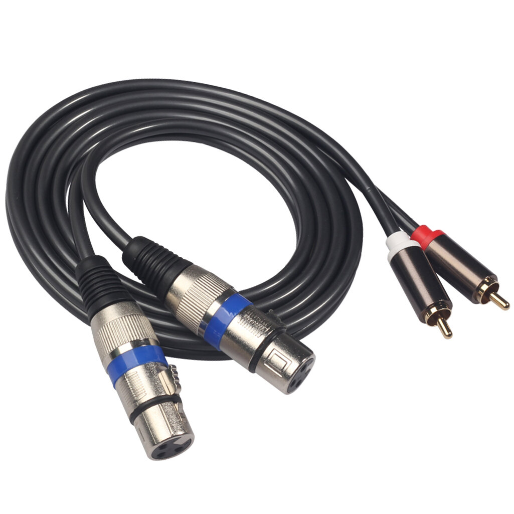 REXLIS 366156-15 Cable de audio RCA dual macho para línea de audio dual XLR hembra 1