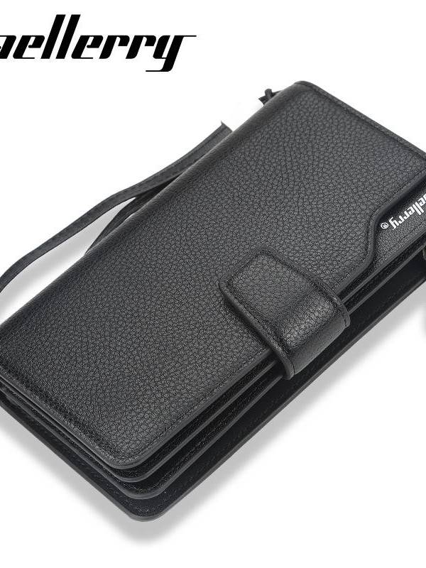 Baellerry Fashion Long Zipper Wallet Clutches Bolsa Teléfono Bolsa para hombres