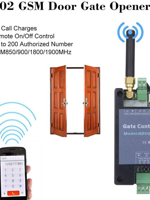 Interruptor de relé de apertura de puerta G202 GSM 3G 4G Control remoto Interruptor de acceso a la puerta Abridor de pue