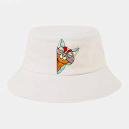 Unisex Algodón de color Gato Patrón Cubo de moda ajustable y transpirable Sombrero