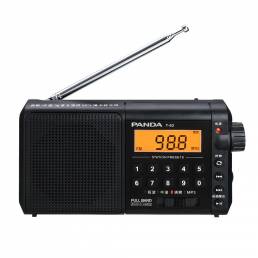 Panda T-02 Radio FM AM SW Full Banda Radio Mini portátil retro semiconductor Radio Tarjeta TF Altavoz MP3