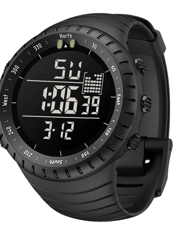 SENORS SN090 Reloj digital Moda Hombre Cronógrafo Alarma 12/24 horas Impermeable Reloj deportivo Silicona Correa