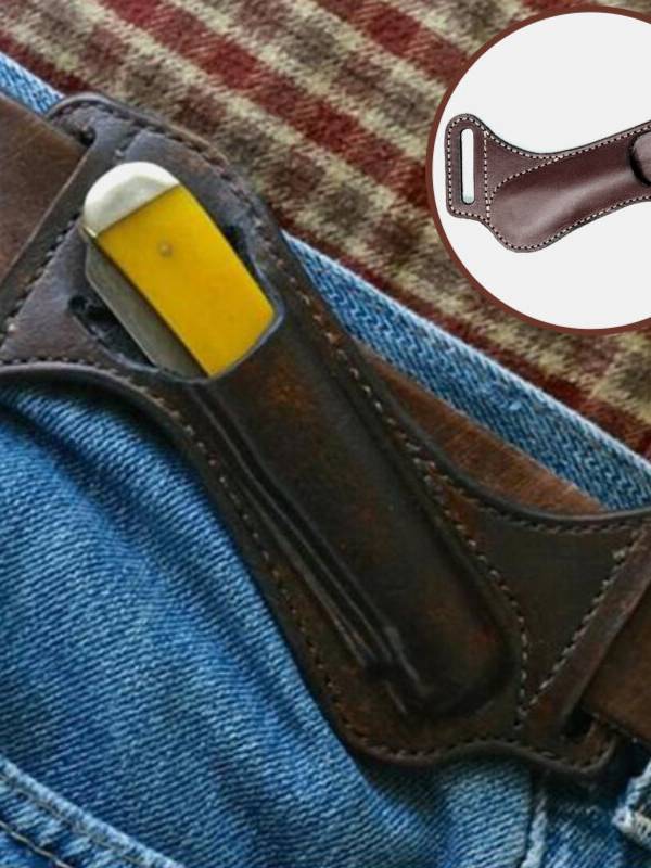 Hombres Piel Genuina Mini multifunción herramienta Bolsa vendimia Fácil de llevar Cinturón Bolsa Cintura Bolsa Con bucle