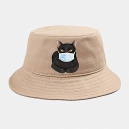 Collrown Cute Gato Aislado Sombrero Cubo de algodón en cuarentena Sombrero