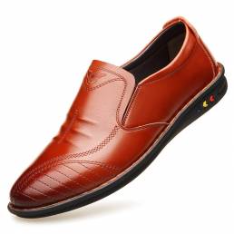 Zapatos informales de negocios sin cordones cómodos de cuero de microfibra para hombre