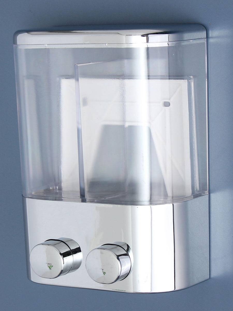 2 piezas 400 ml Empuje de montaje en pared Tipo Champú líquido Jabón Dispensador de ducha Gel Contenedor Cuarto de baño