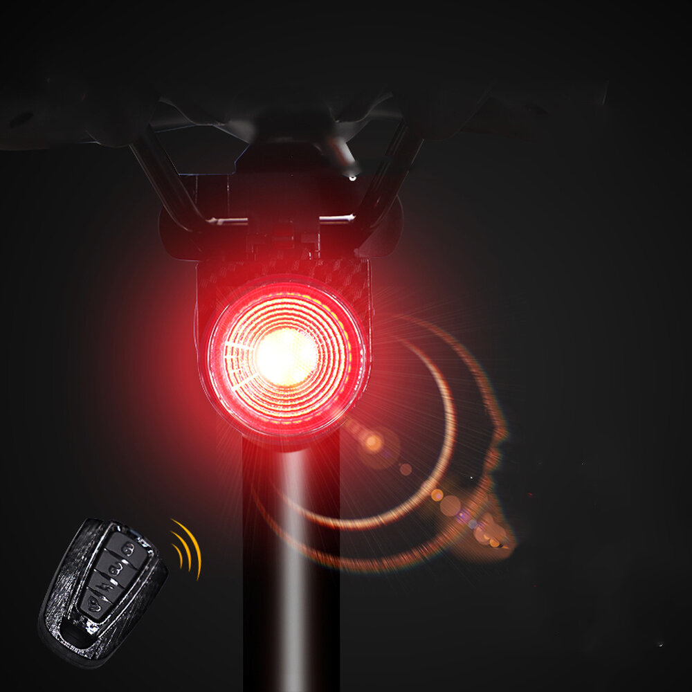 ANTUSI A8 108dB Alarma antirrobo Luz trasera 40LM Smart Light Sensor Freno Sensor Anti-ladrón Bicicleta Luz trasera IP65