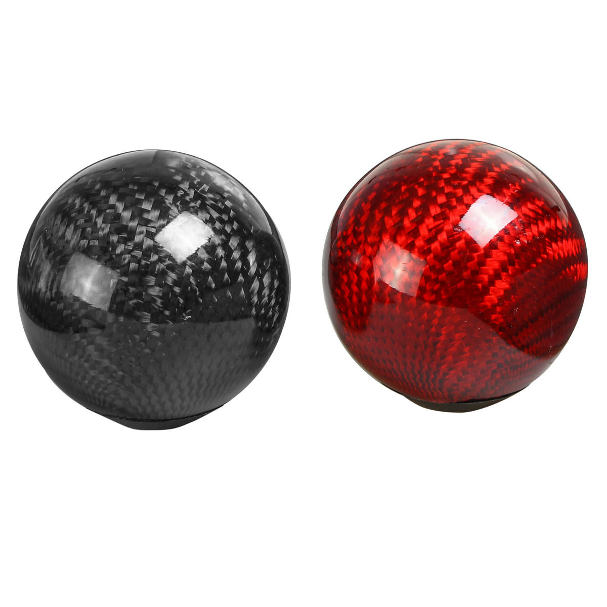 Universal Coche Forma de bola redonda Perilla de cambio de marchas Negro Rojo Cochebon Fibra