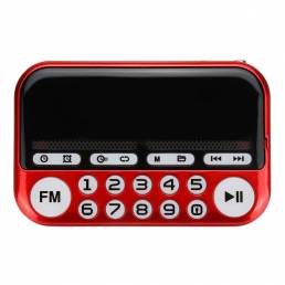 Digital portátil Pantalla FM Radio TF Tarjeta USB MP3 Reproductor de música Reloj Alarma Radio Altavoz