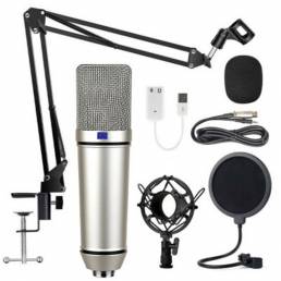 LEORY U87 Condenser Micrófono Stand Anchor Recording Set Micrófono con cable K Song KTV Game Transmisión en vivo Karaoke