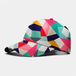 Collrown - Gorra de béisbol con sombrilla informal unisex de algodón de colores geométricos Patrón