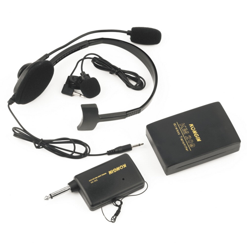 Bakeey VHF Stage Wireless Lavalier Auriculares con solapa Micrófono Micrófono Transmisor FM Transmisor de cuerpo