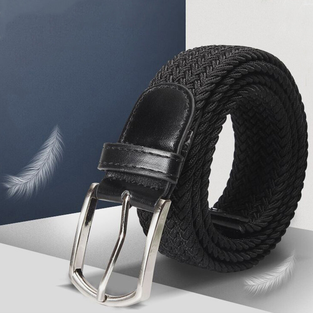 Hebilla de pasador casual de estilo tejido elástico unisex de 110 CM Jeans Cinturón