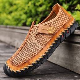 Hombres al aire libre Costuras a mano Zapatos de agua casuales de malla de secado rápido