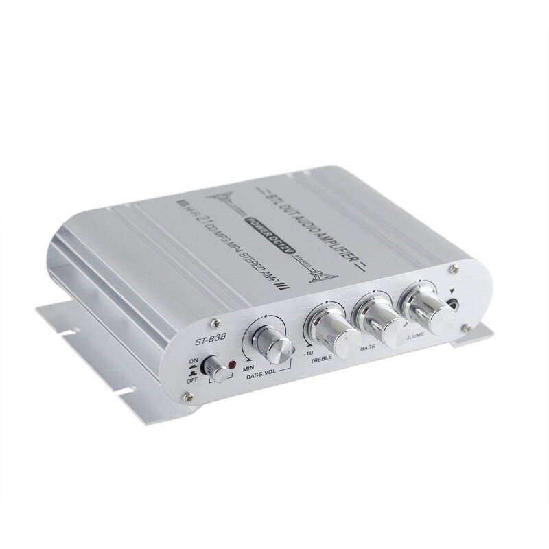 40W HiFi Amplificador 2.1 canales Amplificador Super Bass DC 12V Filtro de gran capacidad Audio Amplificador para CD DVD