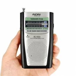 BC-R20 Radio manual de bolsillo de múltiples funciones de doble banda am fm receptor antena