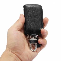 Universal Coche PU cuero Smart Control remoto Key Caso Holder Bolsa Fob negro