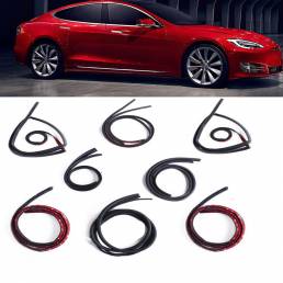 8 piezas Coche Tira de sellado a prueba de polvo de puerta Reducción de ruido para Tesla MODELO 3 / S / X