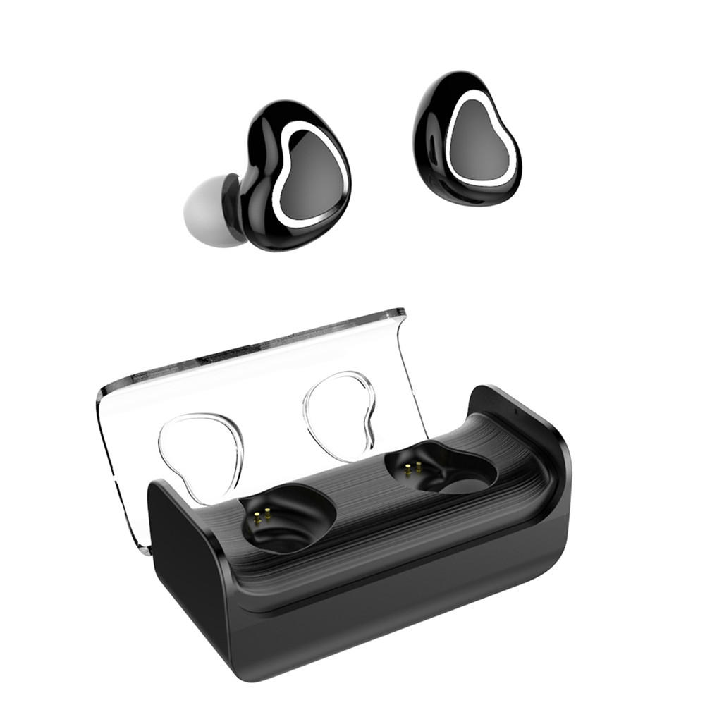 [Verdaderamente inalámbrico] Bluetooth 5.0 Gemelos estéreo en la oreja Auricular Auriculares livianos con carga Caso