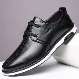 Hombre Comfy Microfiber Leather Soft Sole Antideslizante Zapatos casuales de negocios