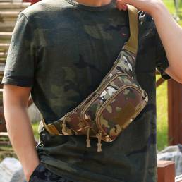 Hombre Nylon Multi-carry Multi-pocket al aire libre Camuflaje táctico Cintura para montar Bolsa Hombro Bolsa Pecho Bolsa