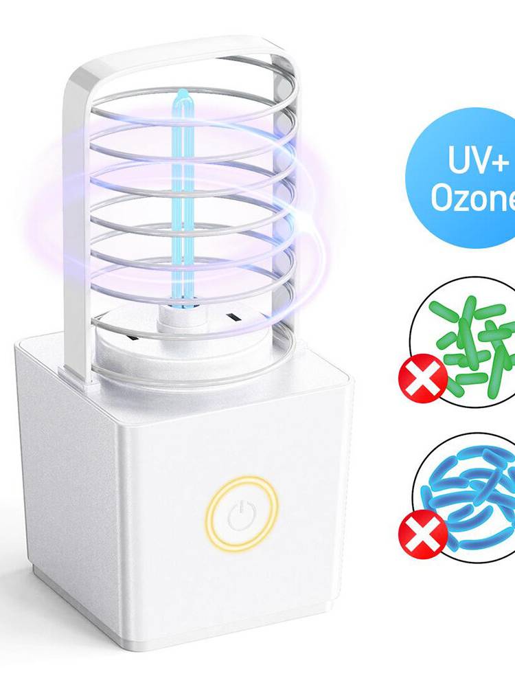 ZW03 Portátil UV Germicida de ozono Lámpara Luz de esterilización doble Carga USB inalámbrica Luz de esterilizador de ár