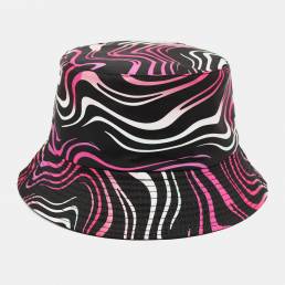 Algodón unisex Rayas de colores de doble cara Patrón Cubo de sombrilla de moda Sombrero