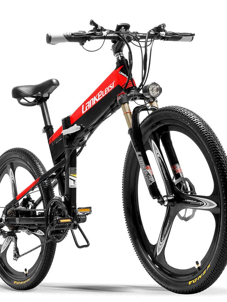 LANKELEISI XT600 10.4Ah 48V 400W 26 pulgadas Bicicleta eléctrica plegable ciclomotor 100Km Kilometraje Carga máxima 120k