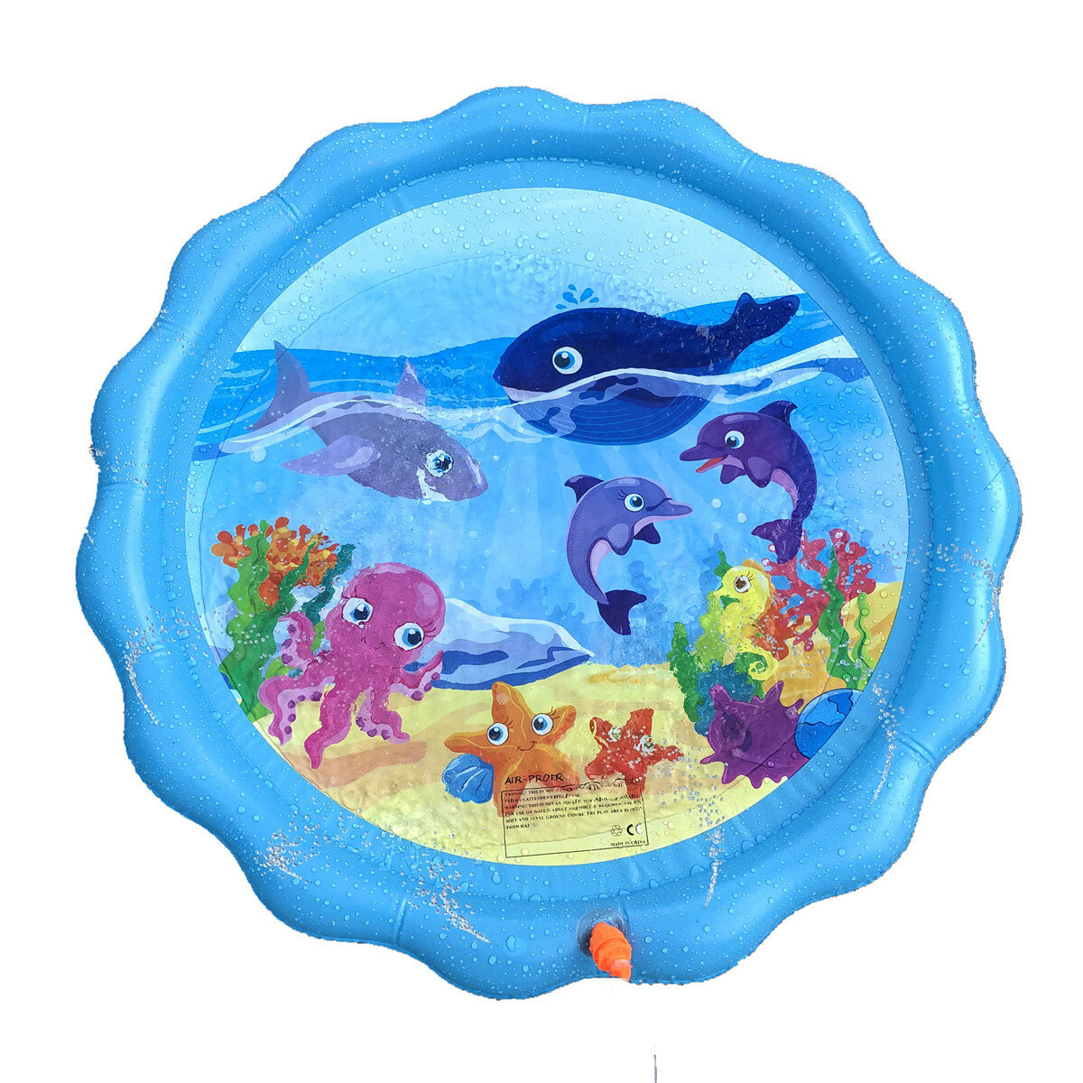 Almohadilla rociadora de agua para bebé al aire libre Césped de verano Playa Animales marinos rociador de agua inflable