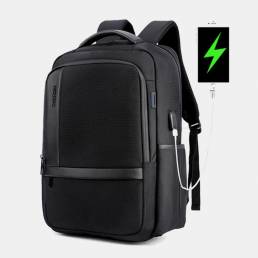 Bolso tipo mochila de gran capacidad para hombre Impermeable con puerto de carga USB y puerto de audio