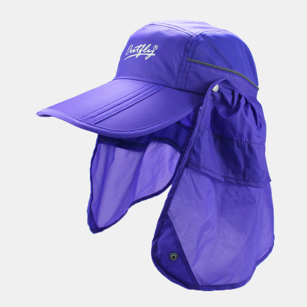 Parasol de verano de ala ancha unisex para cara Cuello UV Protección Viseras desmontables transpirables Béisbol Sombrero