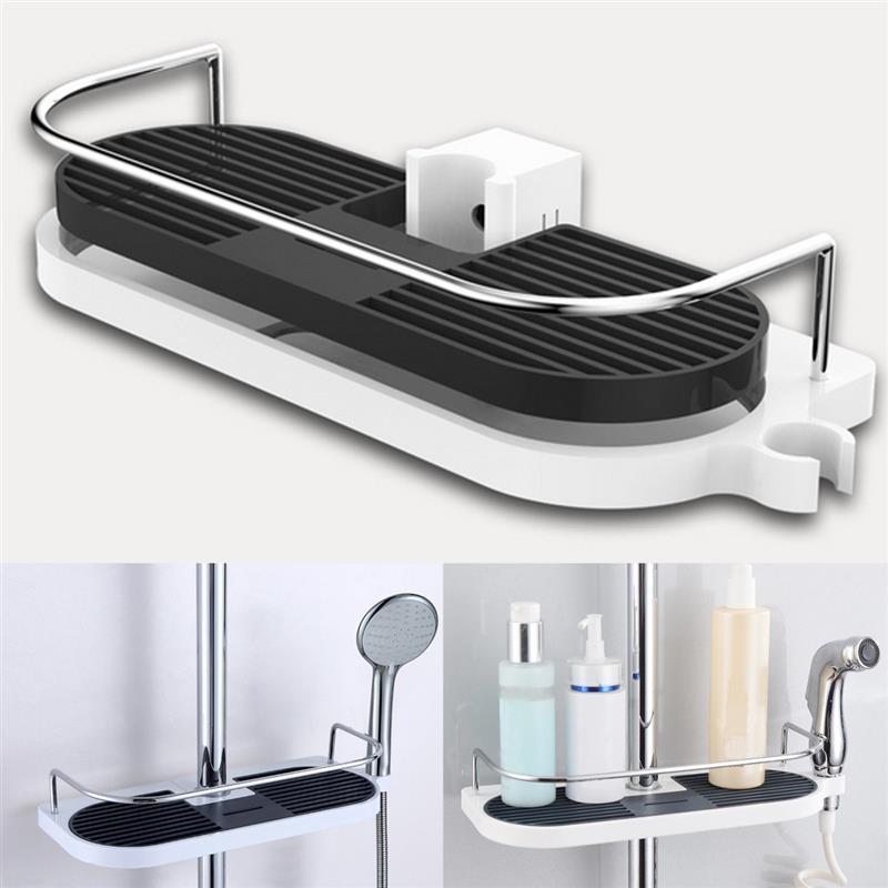Bath Toalla Tray Home Single Tier Shampoo Shower Head Holder Cuarto de baño Shelf Shower Storage Rack Holder