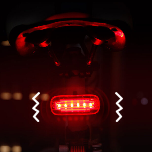 XANES® STL19 Smart Sensing USB Recargable Luz trasera para bicicleta Impermeable 5 modos Luz de advertencia nocturna par