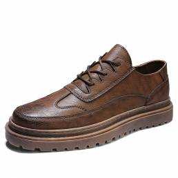 Hombres Brogue Cuero de microfibra Antideslizante Usable vendimia Zapatos casuales