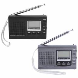 HRD-310 Mini alarma portátil FM MW SW Digital Reloj FM Radio Receptor