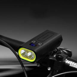 XANES Y19 2 * T6 5 modos 2600mAh Juego de soporte fijo doble USB Cargador recargable Luz de bicicleta Faro incorporado B
