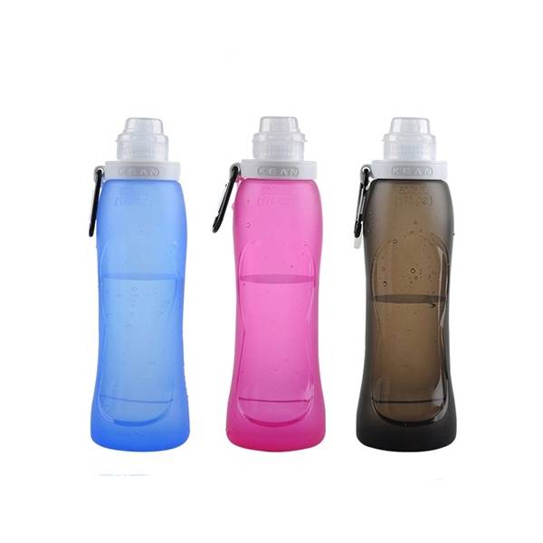 500ml plegable de silicona botella de agua portátil plegable hervidor de agua para el ciclismo deportes al aire libre