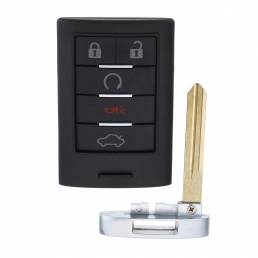 5 Botón Control remoto Key Fob Keyless Entry Shell con hoja para Cadillac CTS DTS STS XTS