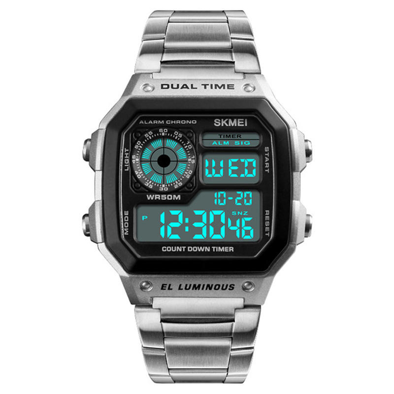 SKMEI 1335 Sport Reloj Digital Cronógrafo de Alarma de Moda de Acero inoxidable