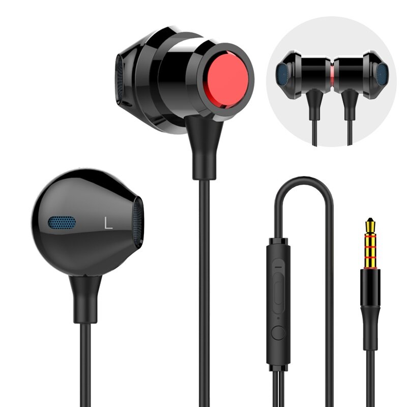 Bakeey Universal Music Headset Half-in-ear Control con cable Auricular con micrófono para Teléfonos móviles